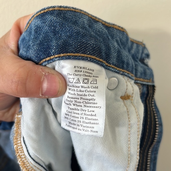 Everlane The Curvy Cheeky Medium Wash High Waist Denim Jean Size 30 Regular - Picture 13 of 13